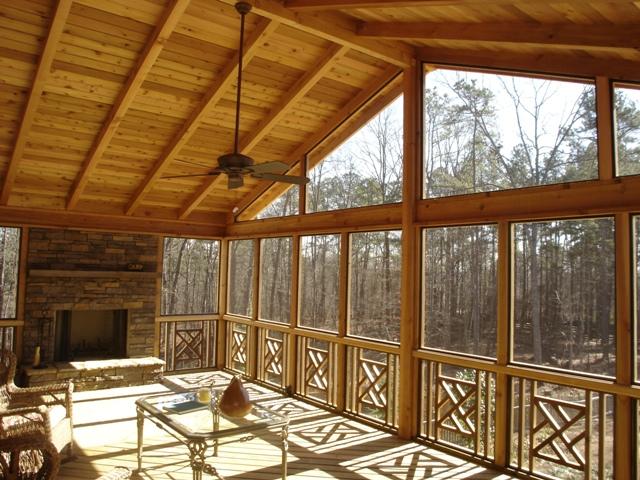Wooden Covered Porch