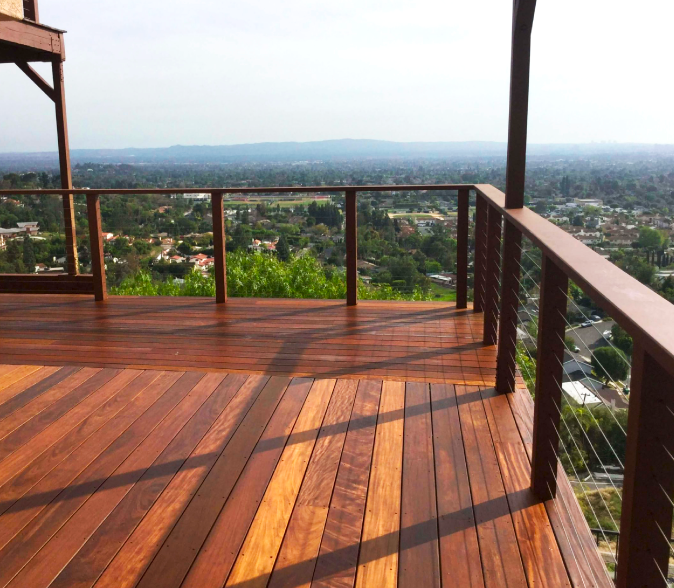 cable railings with hardwood deck
