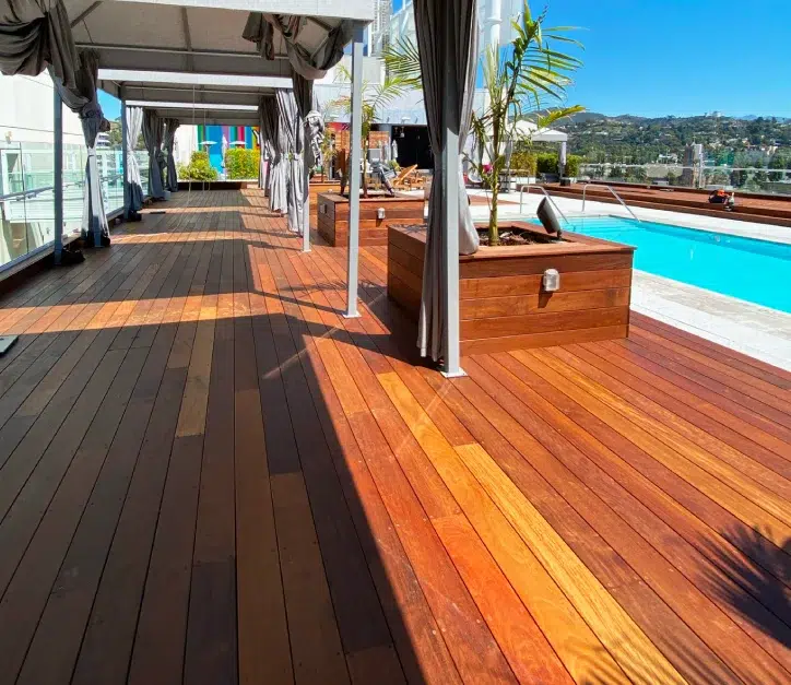 Jatoba Wood Pool deck installation