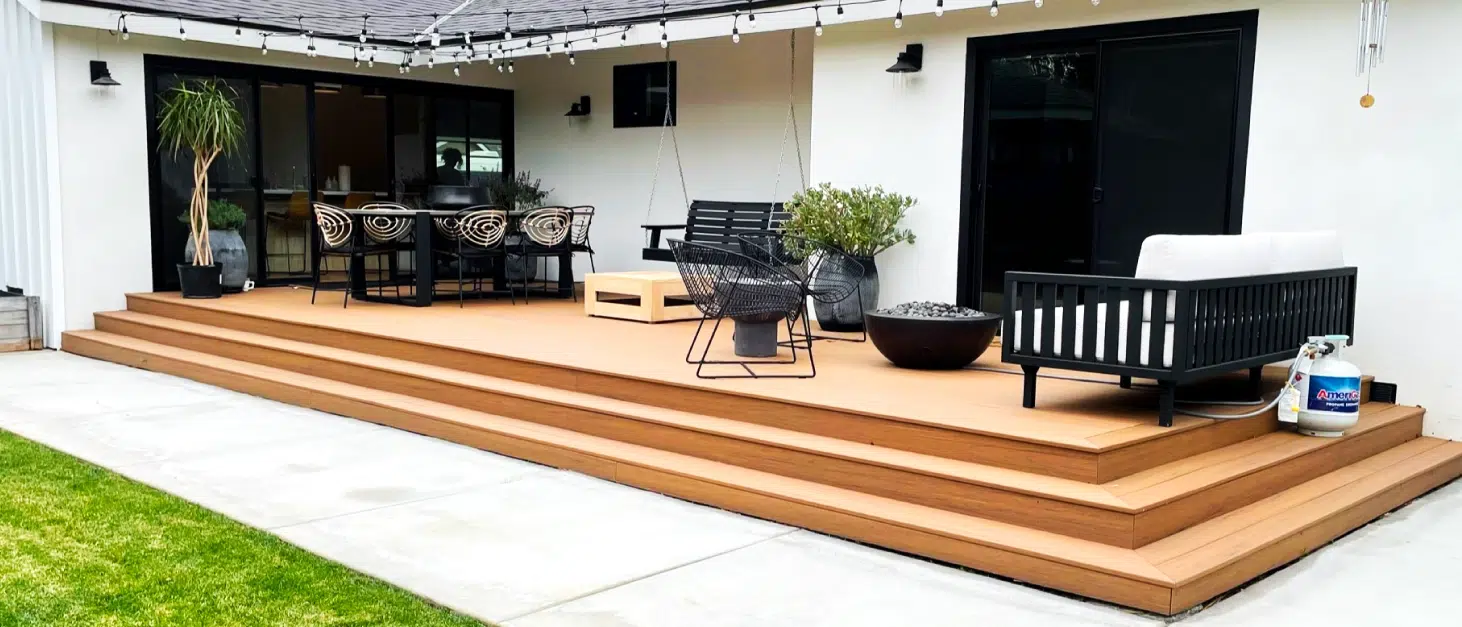 Hardscapes design and installation small multilevel deck