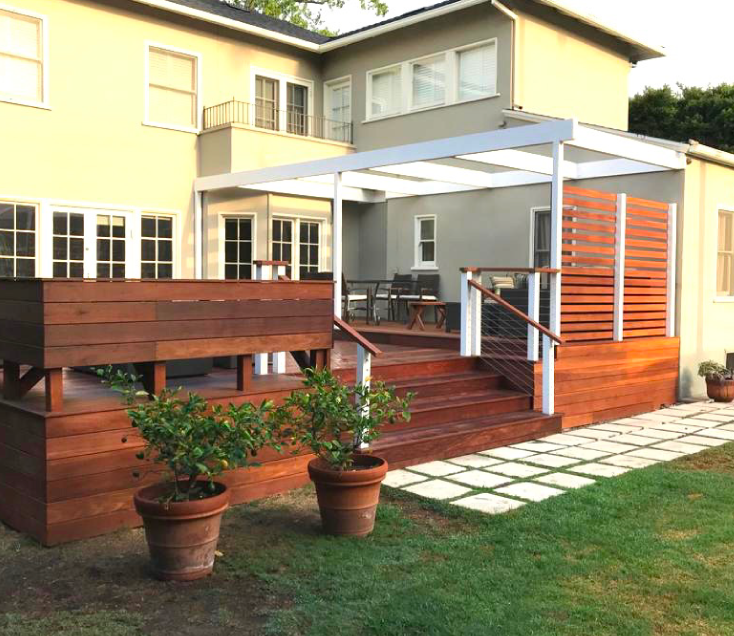 Backyard-Outdoor-Living-Construction hardwood deck