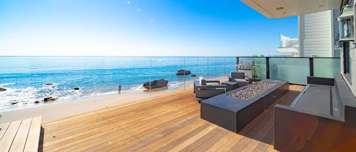 Hardwood deck project in Los Angeles beach house