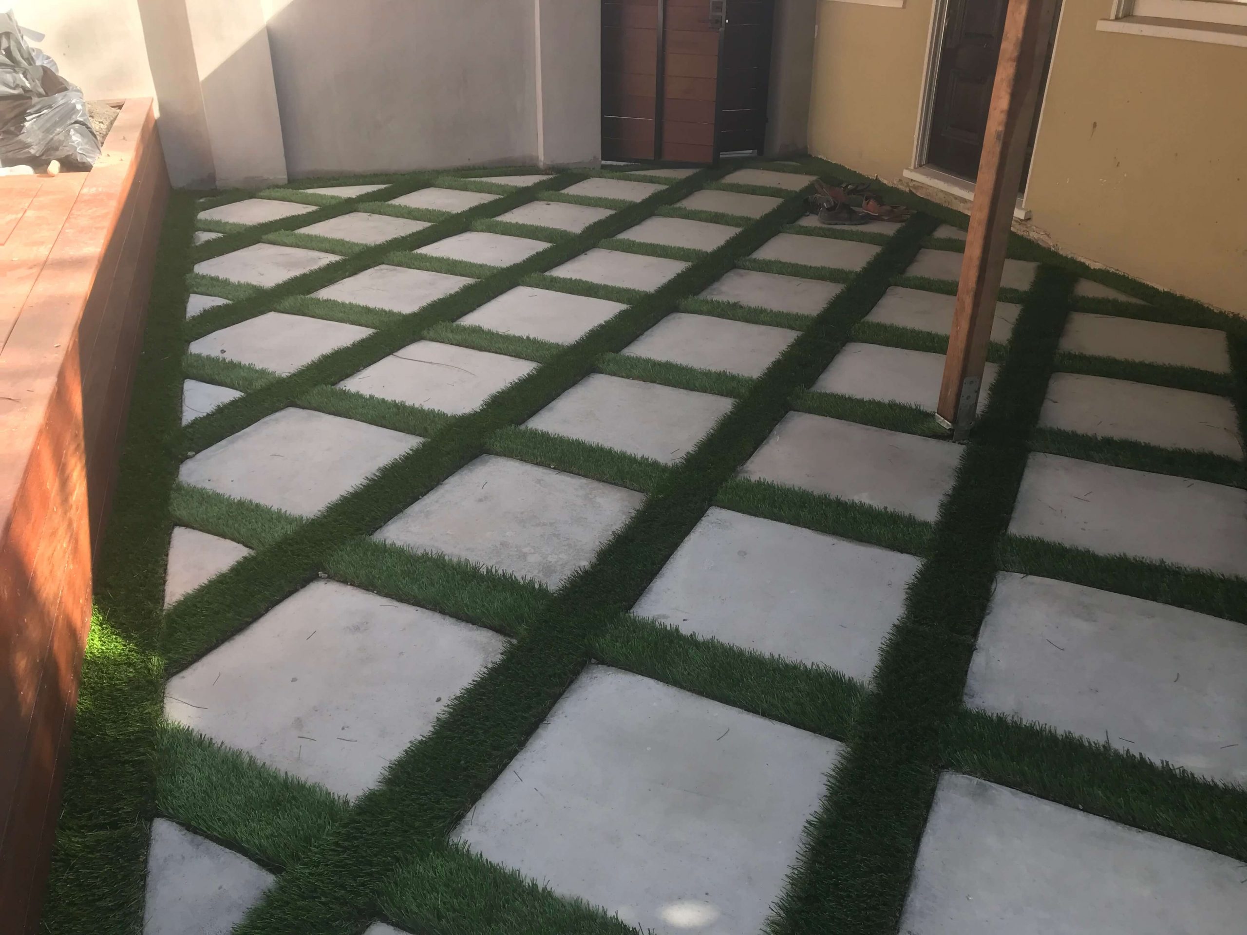 Concrete and Grass Grid Flooring