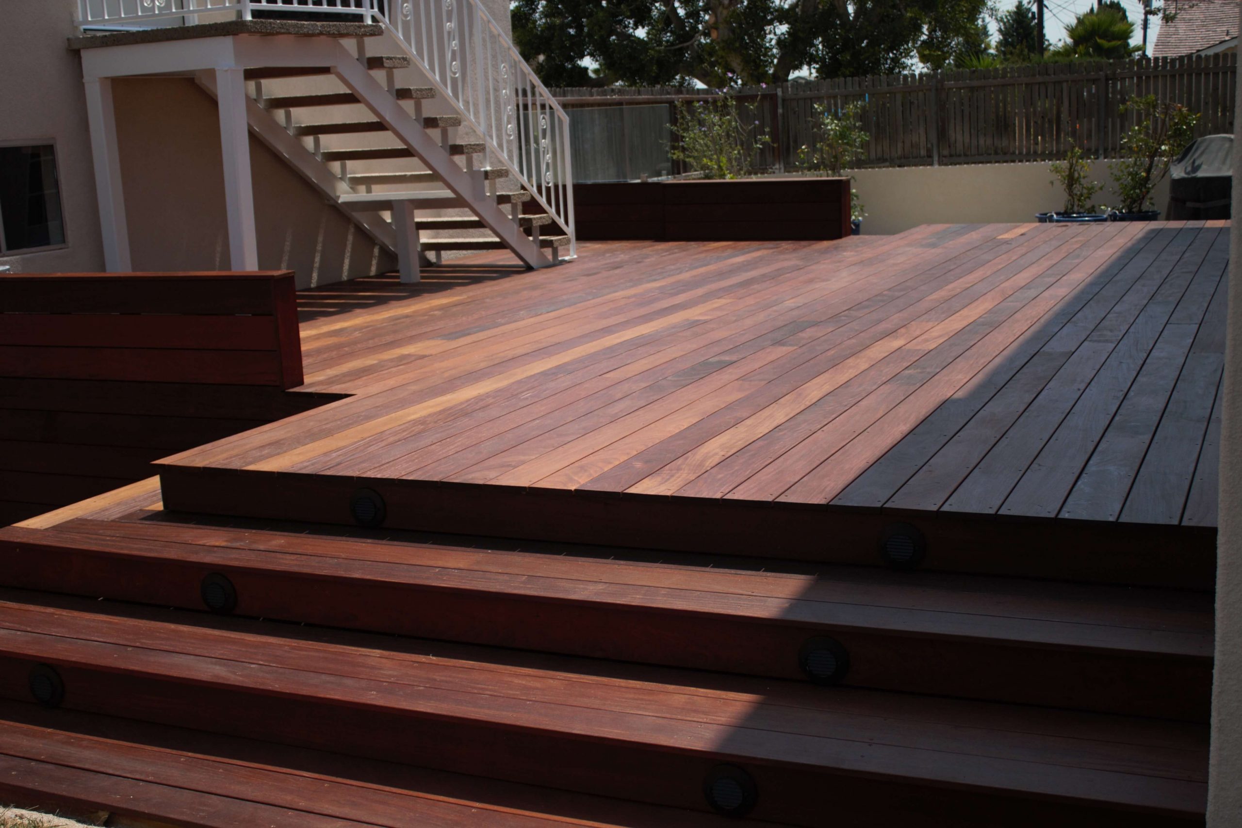 Two Story Mangaris Deck Joined by Classy Mangaris Steps