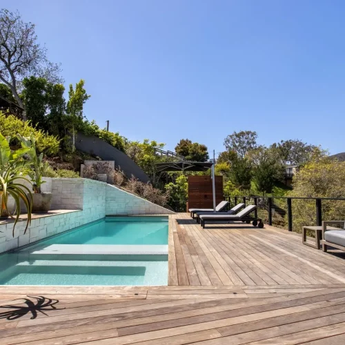 Hillside deck Pacific Palisades ipe wood