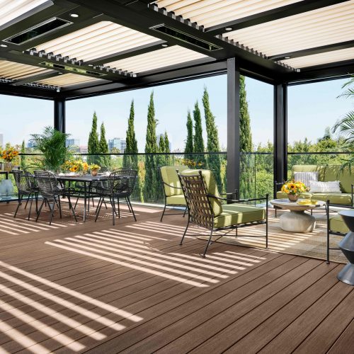 Composite rooftop deck class A Timbertech